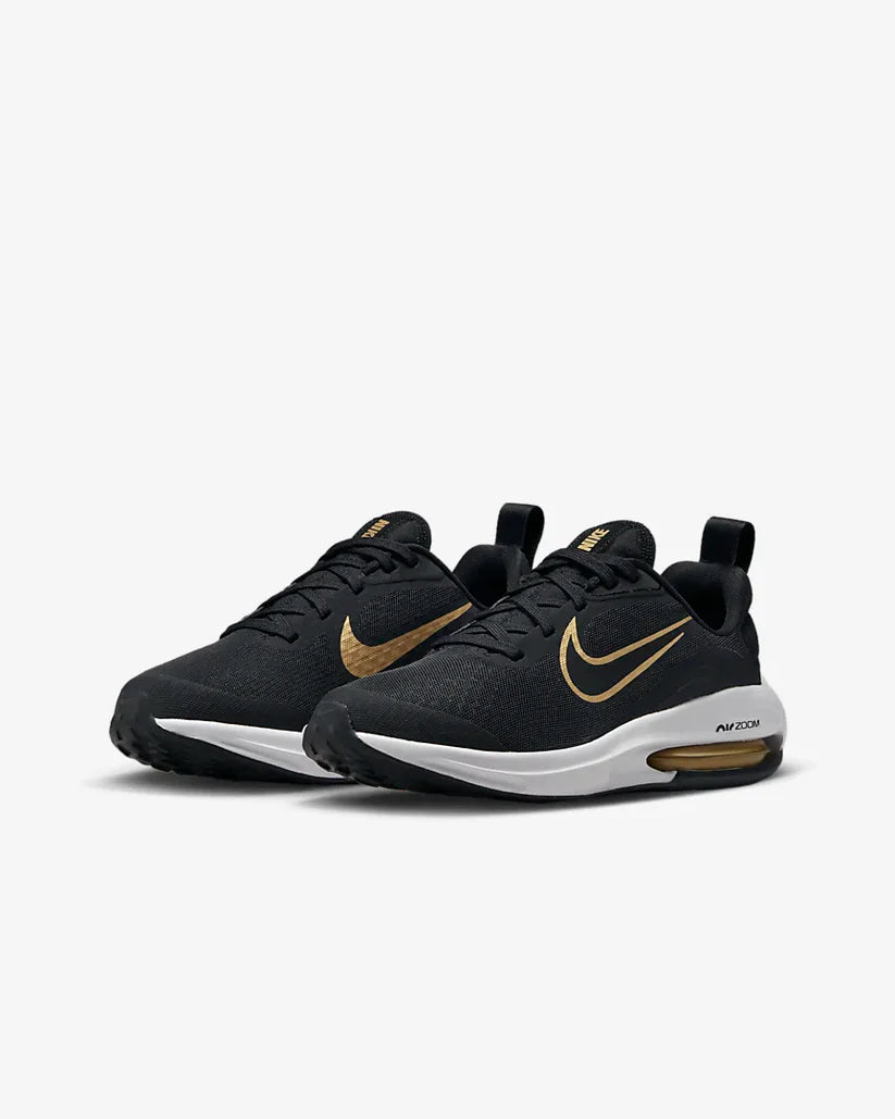 NIKE YOUTH AIR ZOOM ARCADIA 2 - Black/Wolf Grey/White/Metallic Gold