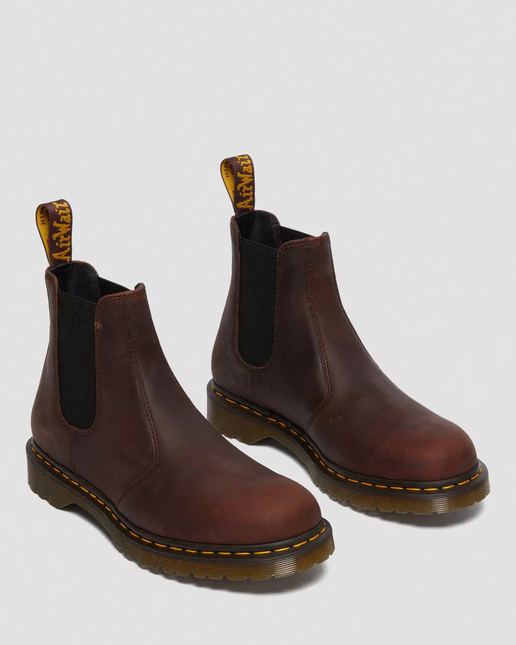 DR MARTENS 2976 WAXED FULL GRAIN LEATHER CHELSEA BOOTS - CHESTNUT BROWN190665542660