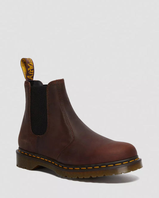 DR MARTENS 2976 WAXED FULL GRAIN LEATHER CHELSEA BOOTS - CHESTNUT BROWN190665542660