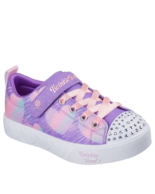 SKECHERS KIDS TWINKLE TOES HEART STEPS - PURPLE MULTI