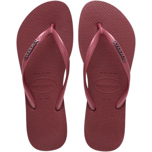 HAVAIANAS SLIM LOGO METALLIC - AMARANTO