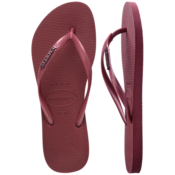 HAVAIANAS SLIM LOGO METALLIC - AMARANTO