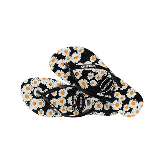 HAVAIANAS SLIM DAISY - BLACK/YELLOW