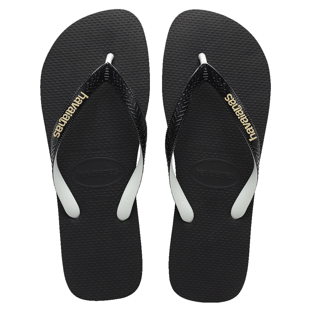 HAVAIANAS TOP RUBBER MIX - BLACK/WHITE