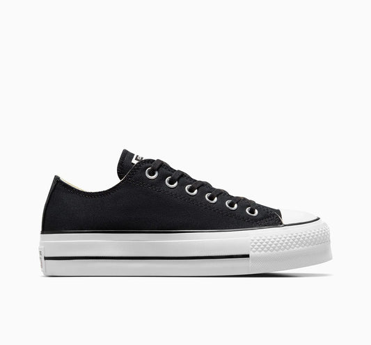 Converse WOMENS Chuck Taylor All Star Canvas Lift Low Top - Black/White/White