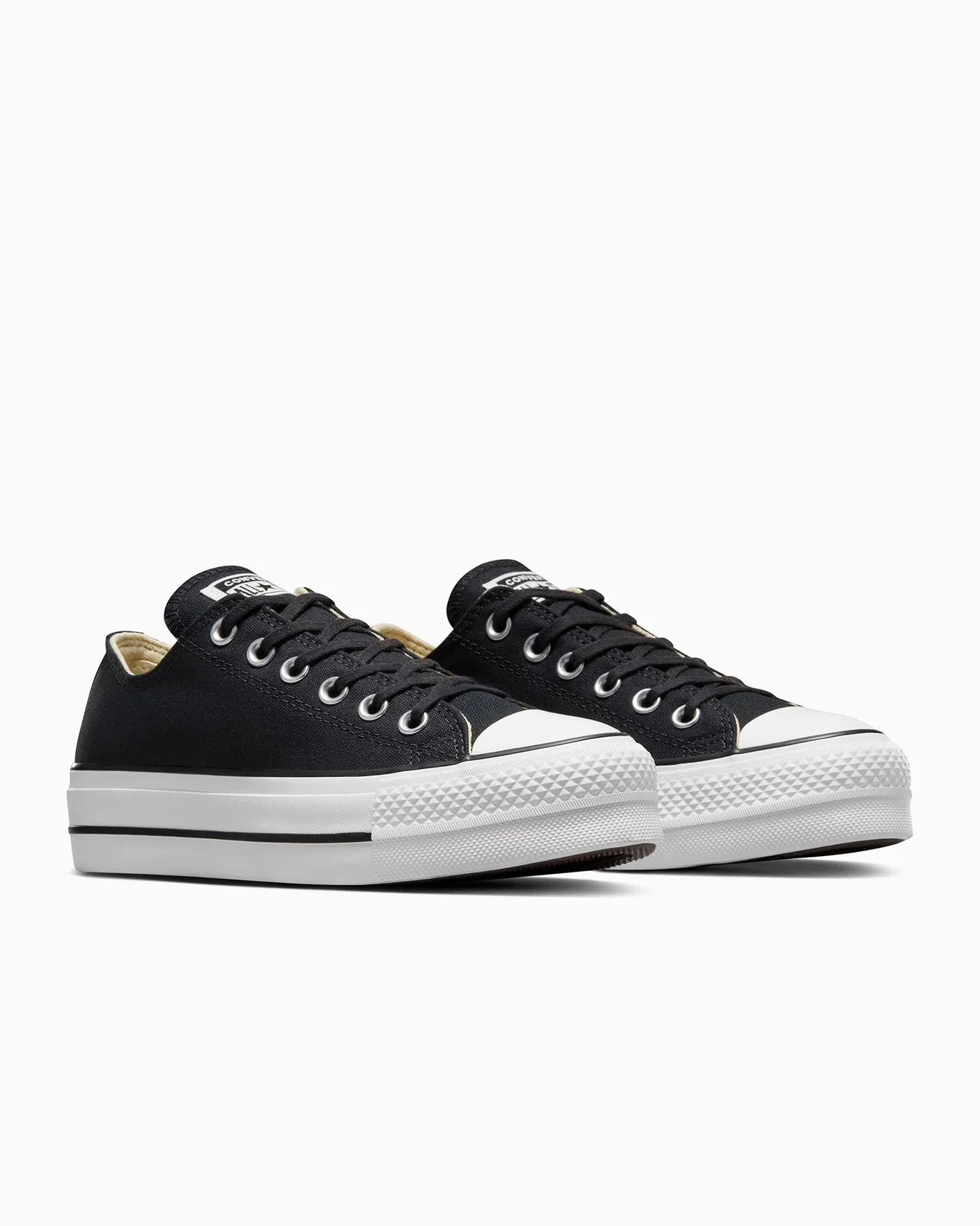 Converse WOMENS Chuck Taylor All Star Canvas Lift Low Top - Black/White/White