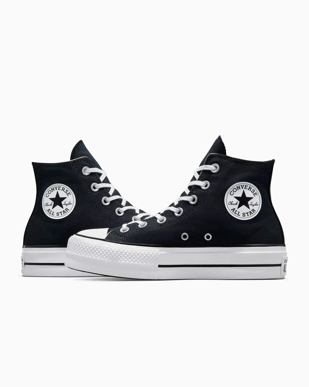 CONVERSE Womens Converse Chuck Taylor All Star Canvas Lift High Top - BLACK/WHITE/WHITE