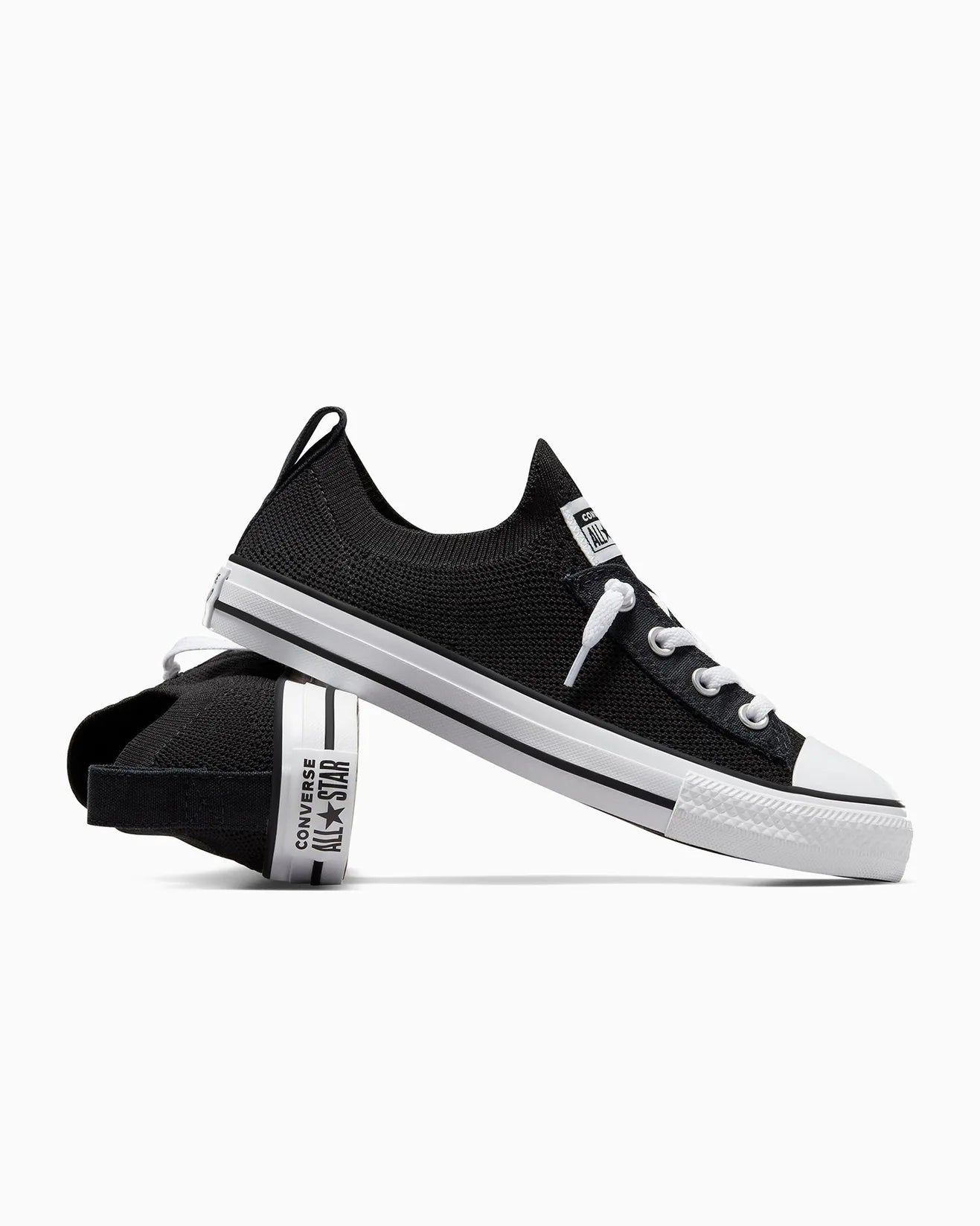 CONVERSE WOMENS Chuck Taylor All Star Shoreline Knit Slip Low Top - Black