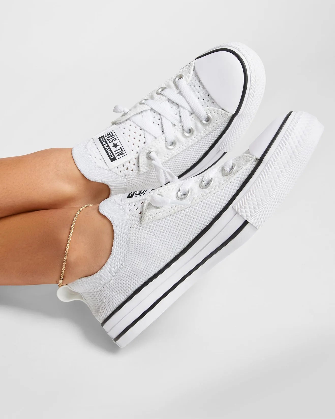 CONVERSE WOMENS Chuck Taylor All Star Shoreline Knit Slip Low Top - White
