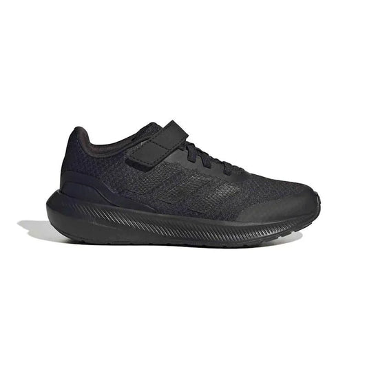 ADIDAS KIDS RUNFALCON 3.0 ELASTIC LACE TOP STRAP SHOES - Core Black / Core Black / Core Black