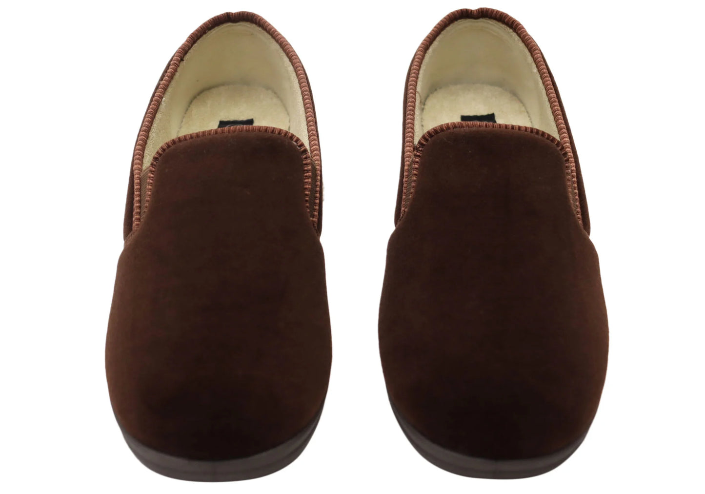 GROSBY MENS PERCY SLIPPERS - CHOCOLATE