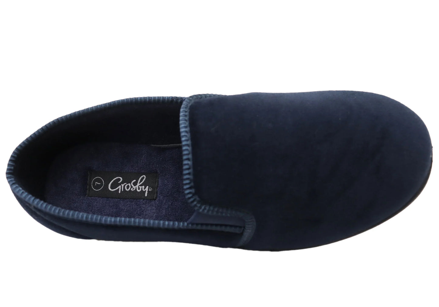 GROSBY MENS PERCY SLIPPERS - NAVY