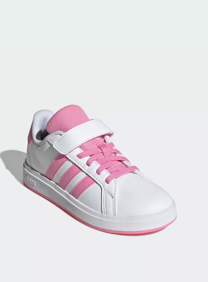 ADIDAS KIDS GRAND COURT 2.0 ELASTIC - Cloud White / Bliss Pink / Core Black