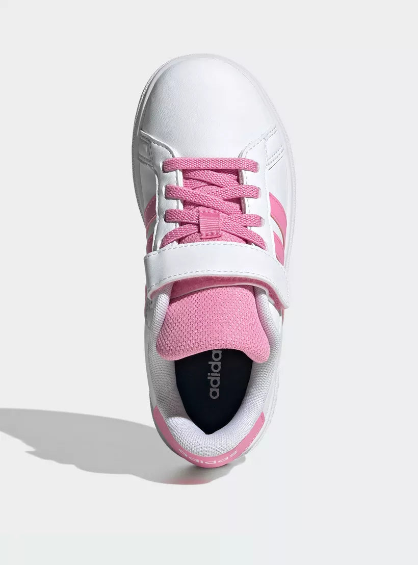 ADIDAS KIDS GRAND COURT 2.0 ELASTIC - Cloud White / Bliss Pink / Core Black