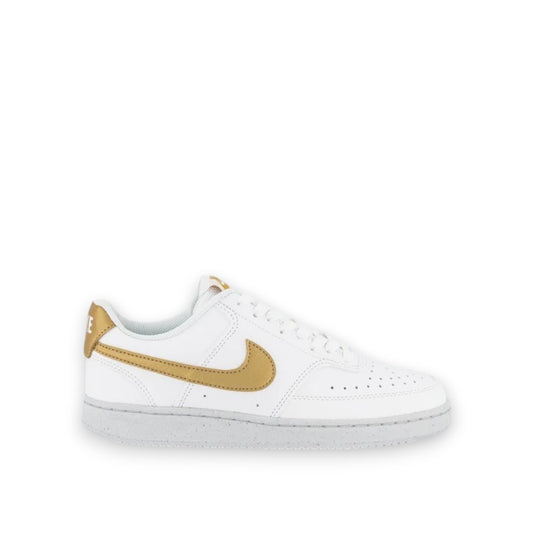 NIKE WOMENS COURT VISION LO NN - WHITE/METALLIC GOLD-WHITE