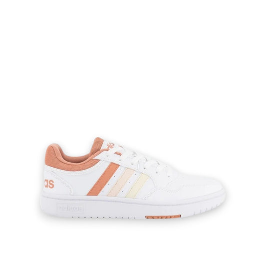ADIDAS WOMENS HOOPS 3.0 - WHITE/WONDER CLAY/WONDER QUARTZ
