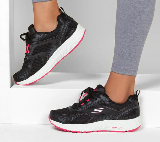SKECHERS WOMENS GO RUN CONSISTENT - BLACK/PINK