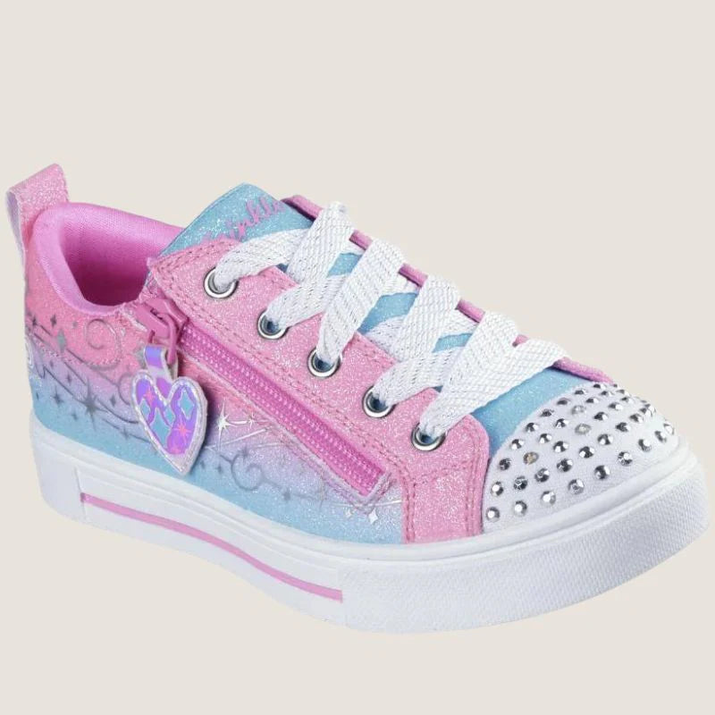SKECHERS KIDS S LIGHTS TWINKLE SPARKS MAGICAL OMBRE - PINK/BLUE