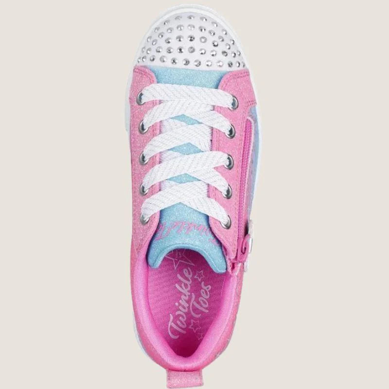 SKECHERS KIDS S LIGHTS TWINKLE SPARKS MAGICAL OMBRE - PINK/BLUE