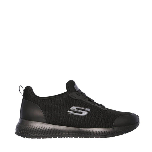 SKECHERS WOMENS SQUAD SLIP RESISTANT - BLACK
