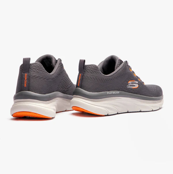 SKECHERS MENS D'LUX WALKER MEERNO - CHARCOAL/ORANGE