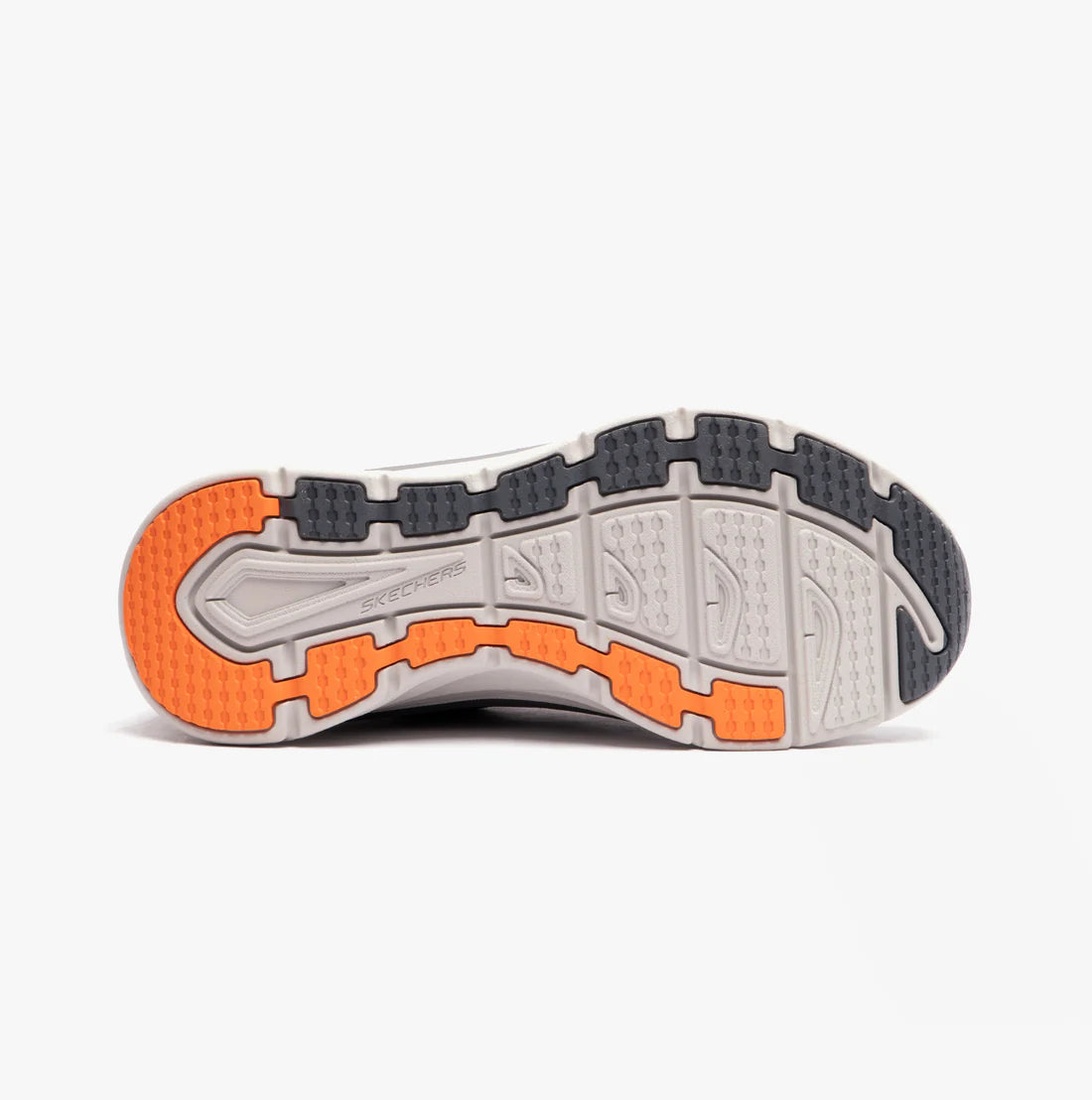SKECHERS MENS D'LUX WALKER MEERNO - CHARCOAL/ORANGE