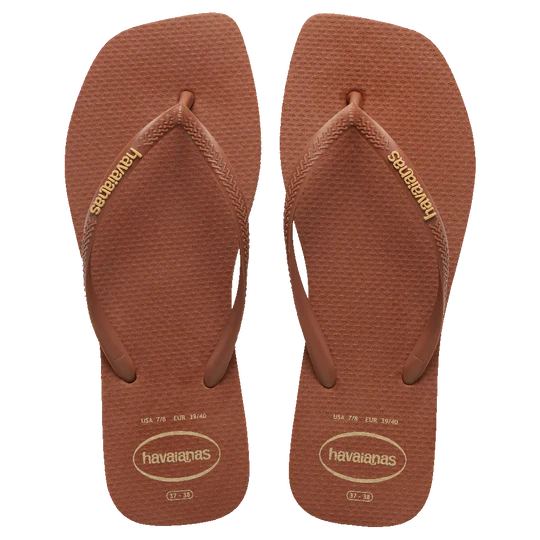 HAVAIANAS SLIM SQUARE LOGO POP UP - RUST