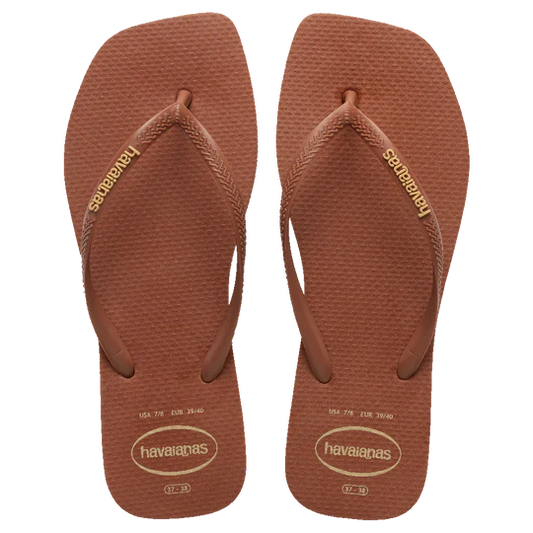 HAVAIANAS SLIM SQUARE LOGO POP UP - RUST