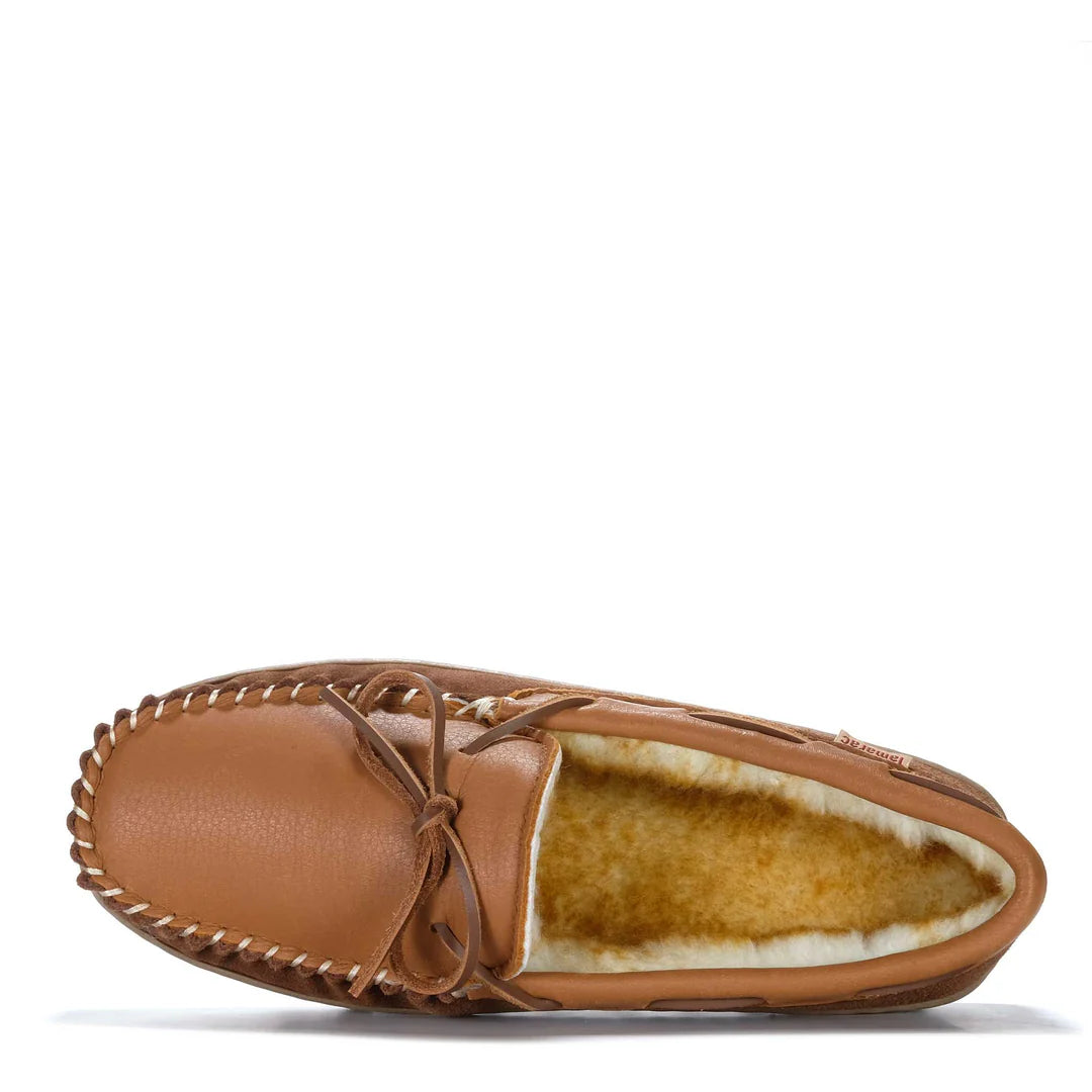 TAMARAC DEERSKIN MOCC FLEECE SLIPPERS - ALL SPICE