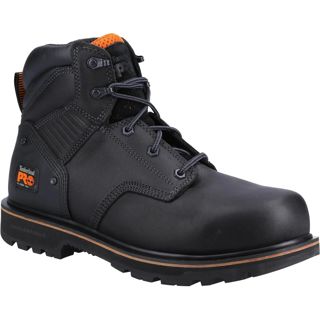 TIMBERLAND PRO BALLAST 6 Inch Steel Toe Leather Work Boots - Black