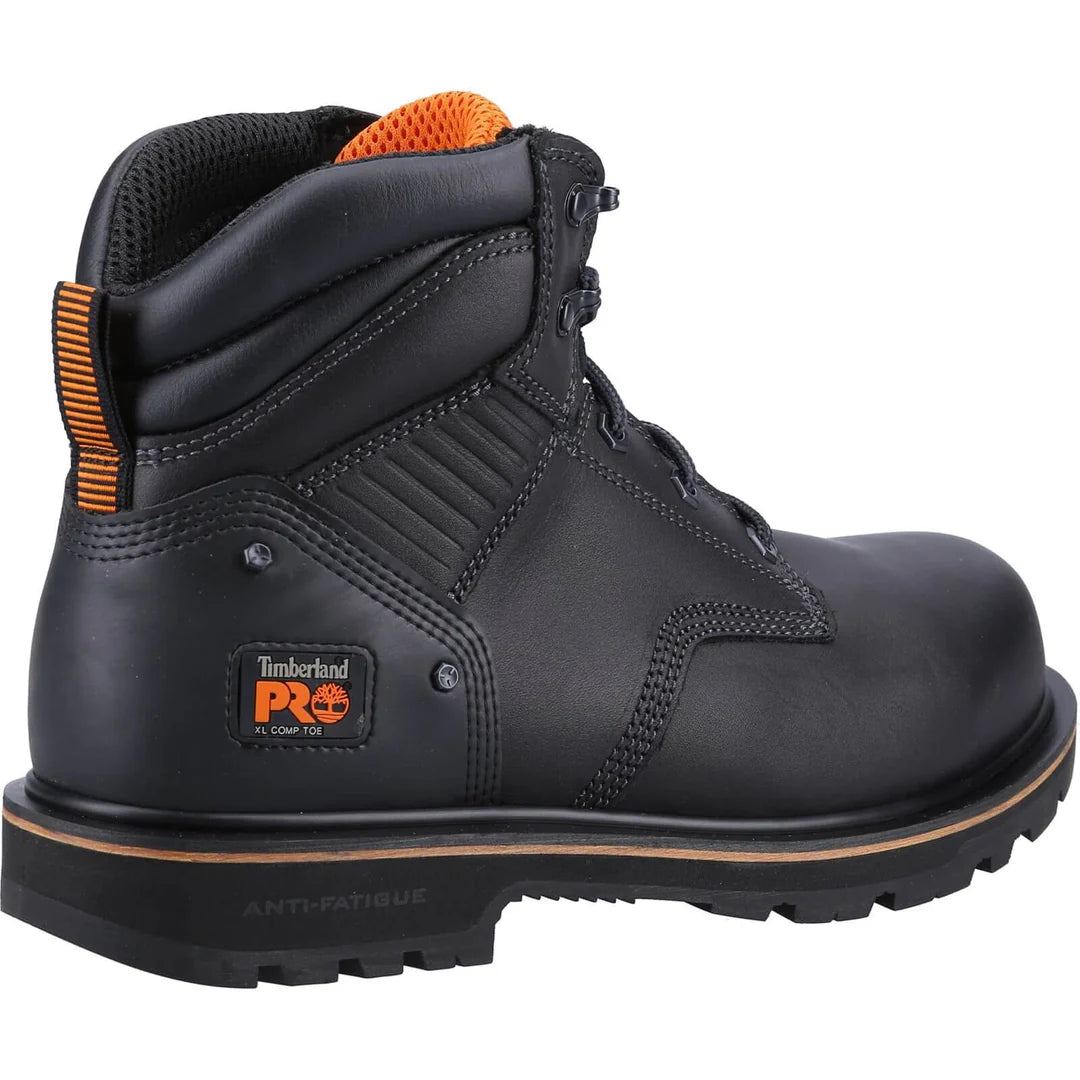 TIMBERLAND PRO BALLAST 6 Inch Steel Toe Leather Work Boots - Black