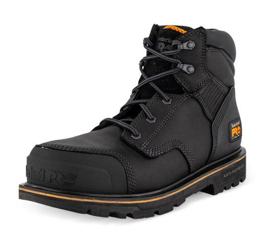 TIMBERLAND PRO BALLAST 6 Inch Steel Toe Leather Work Boots - Black