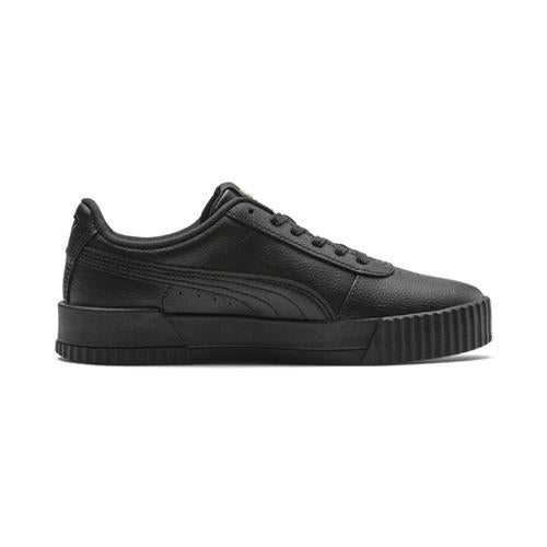 PUMA WOMENS CARINA LEATHER - Puma Black- Gold