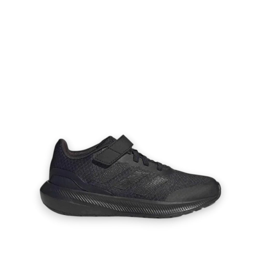 ADIDAS KIDS RUNFALCON 3.0 ELASTIC LACE TOP STRAP SHOES - Core Black / Core Black / Core Black