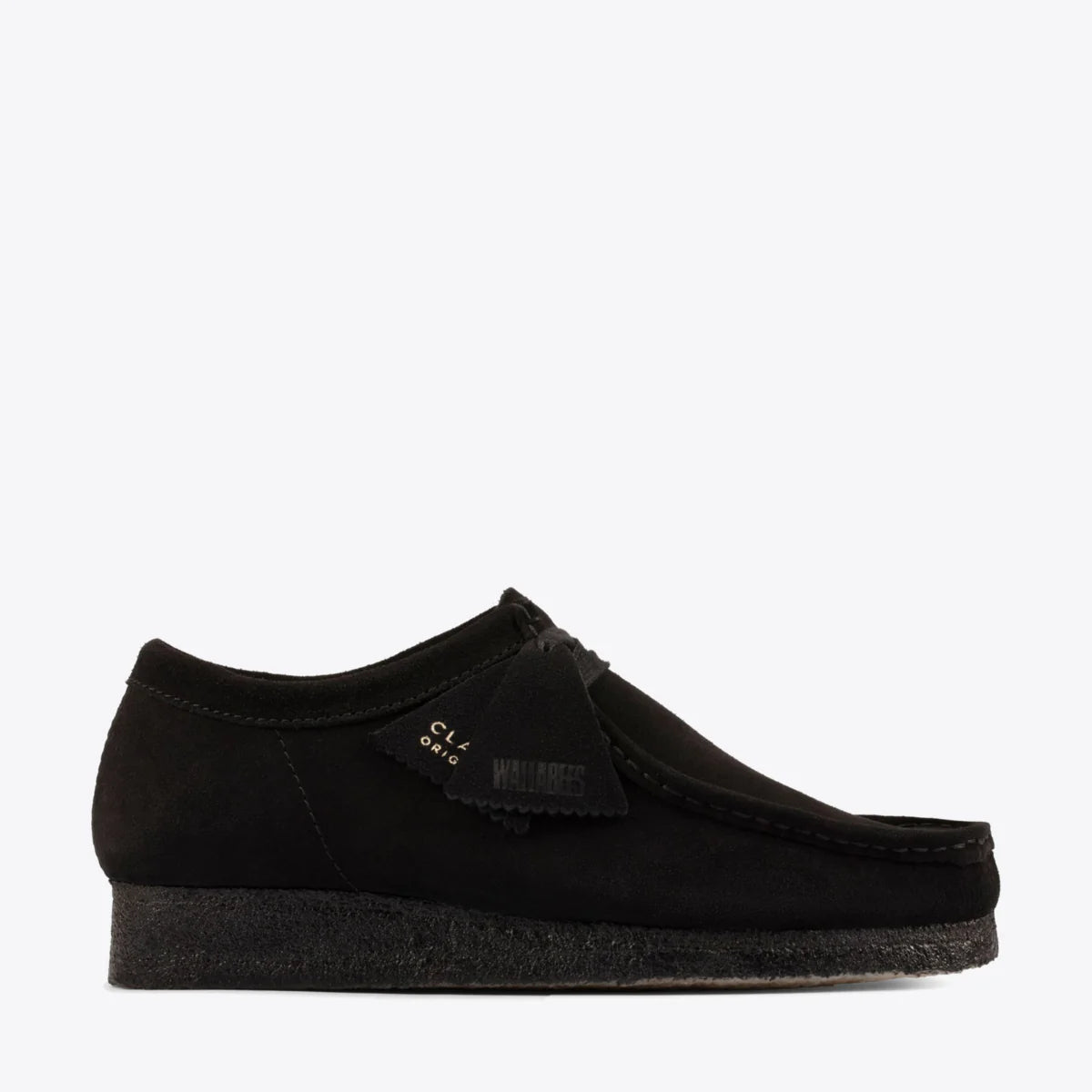 CLARKS WALLABEE SUEDE SHOE - BLACK