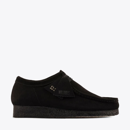 CLARKS WALLABEE SUEDE SHOE - BLACK