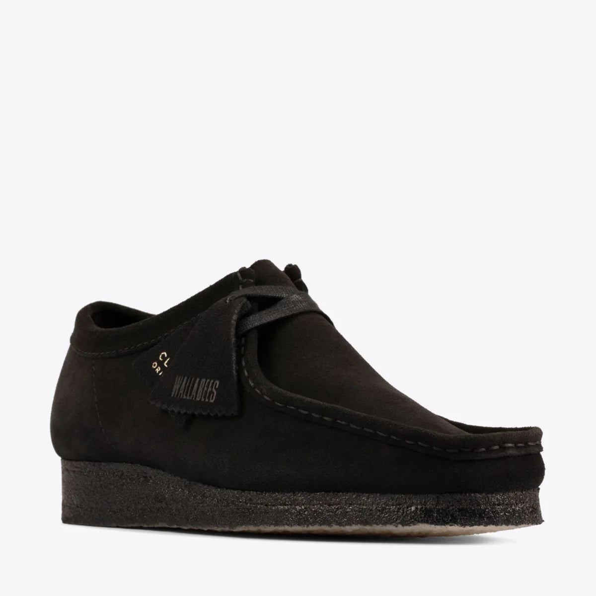 CLARKS WALLABEE SUEDE SHOE - BLACK