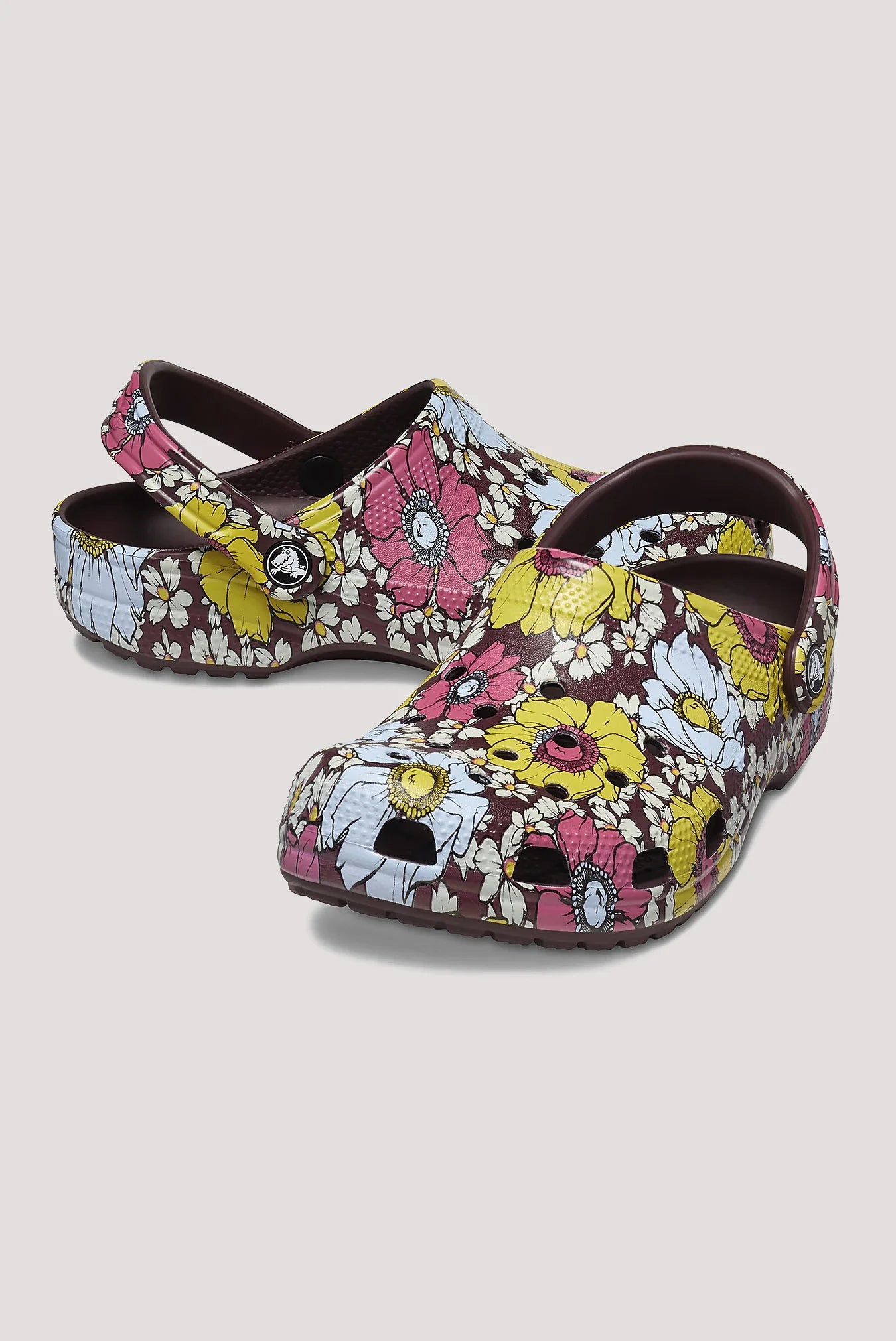 CROCS CLASSIC RETRO FLORAL CLOG - DARK CHERRY/MULTI