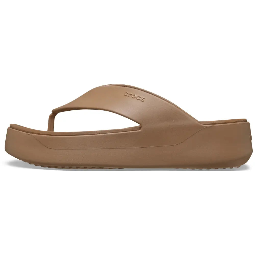 CROCS WOMENS GETAWAY PLATFORM FLIP - MILK CHOCOLATE