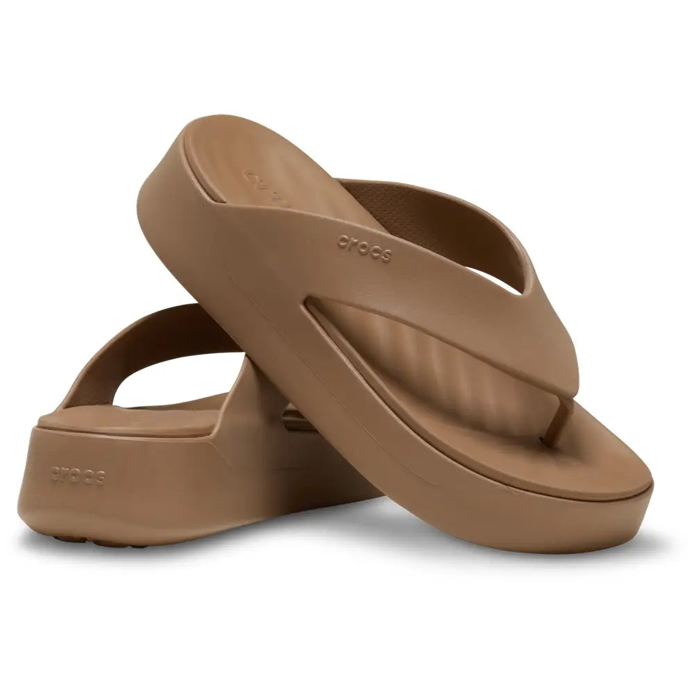 CROCS WOMENS GETAWAY PLATFORM FLIP - MILK CHOCOLATE