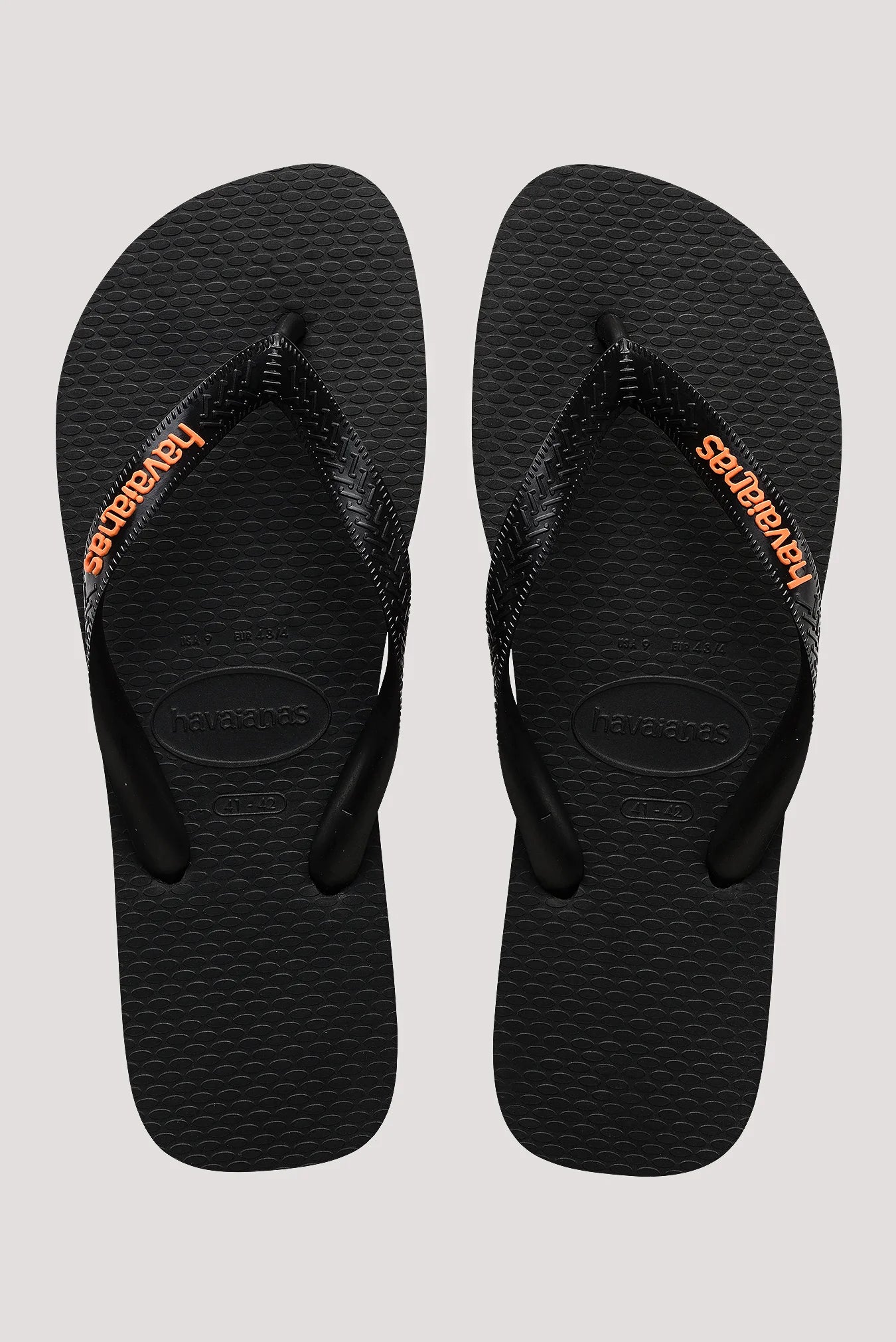 HAVAIANAS LOGO FILETE - Black/Black/Begonia Orange