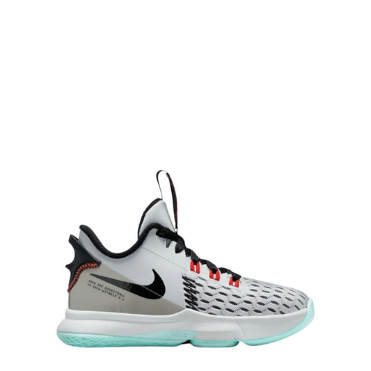 NIKE KIDS LEBRON WITNESS V (PS) - PURE PLATNIUM/BLACK-CHILE RED