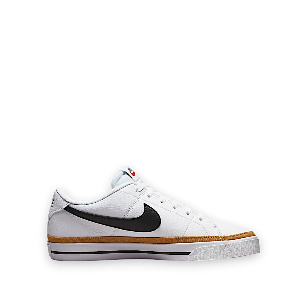 NIKE COURT LEGACY - WHITE/BLACK-DESERT OCHRE