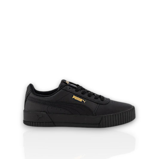 PUMA WOMENS CARINA LEATHER - Puma Black- Gold