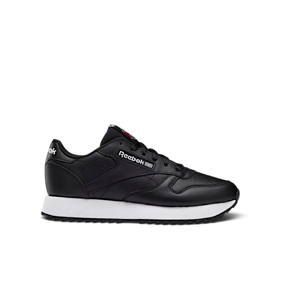 REEBOK WOMENS CLASSIC LEATHER RIPPLE - CORE BLACK/CORE BLACK/FTWR WHITE