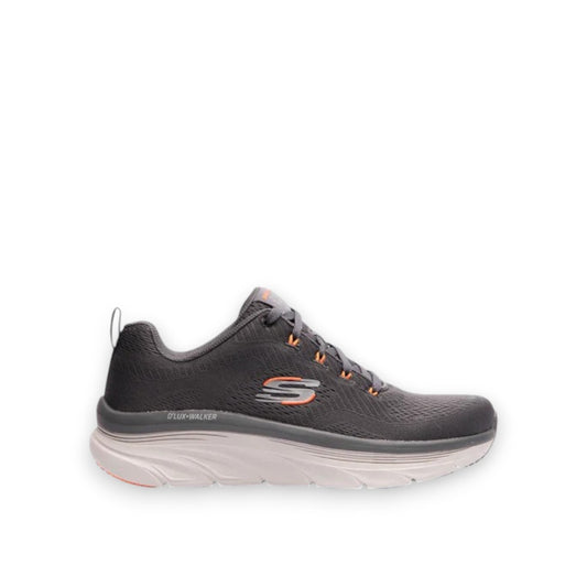 SKECHERS MENS D'LUX WALKER MEERNO - CHARCOAL/ORANGE
