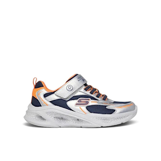 SKECHERS KIDS S LIGHTS METEOR LIGHTS GLOW STRIDER - SILVER/ORANGE
