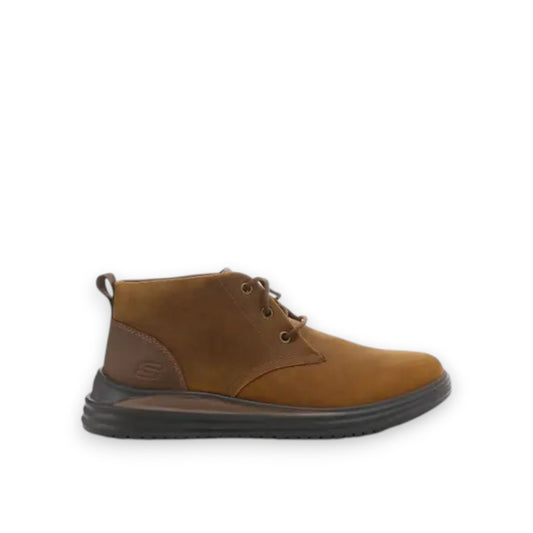 SKECHERS MENS PROVEN YERMO - DARK BROWN