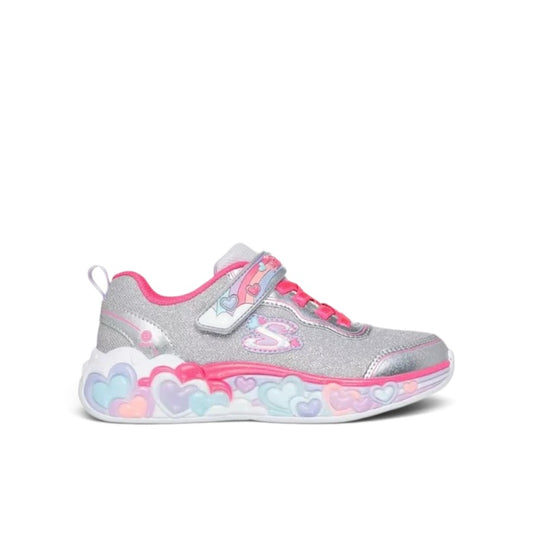 SKECHERS KIDS ETERNAL HEART LIGHT UP - SILVER/MULTI