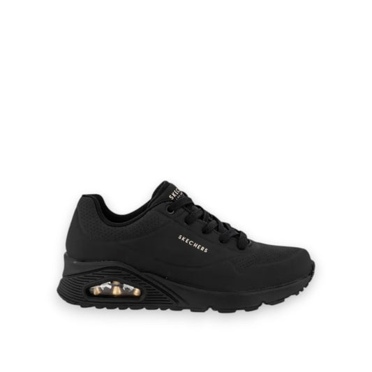 SKECHERS WOMENS UNO STAND ON AIR WIDE FIT - BLACK